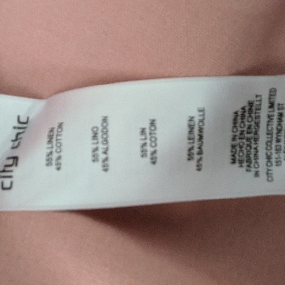 City Chic Linen Midi Dress Dusty Pink Puff Sleeve V-Neck Sundress Size 16, New! - Picture 11 of 12